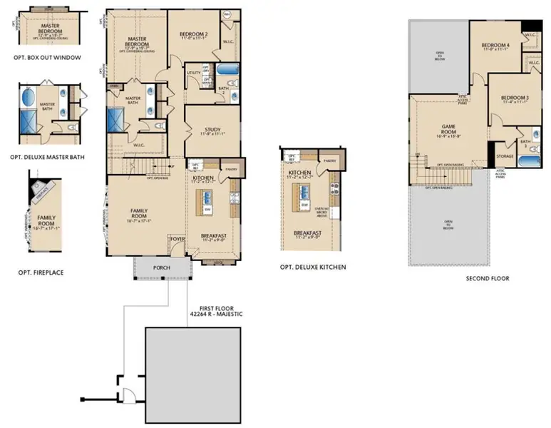 2D floor plan layout for the Majestic by Pacesetter Homes in Elevon, Lavon, TX (Image 4). 2D floor plan layout for the Majestic by Pacesetter Homes in Elevon, Lavon, TX (Image 4).