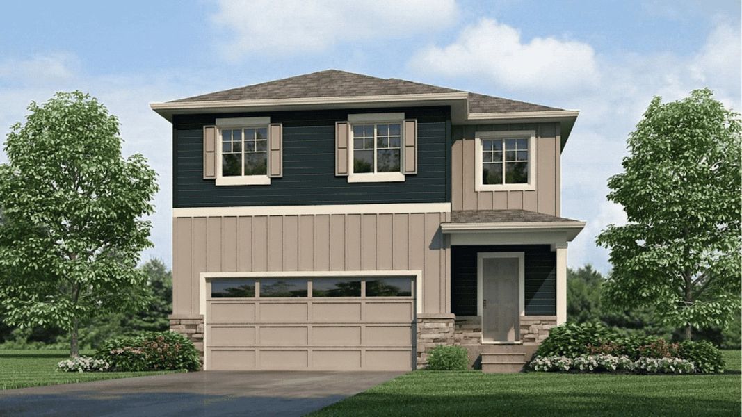 Representative exterior photo of a completed home built from the Elm by D.R. Horton in Granary, Johnstown, CO (Image 13).