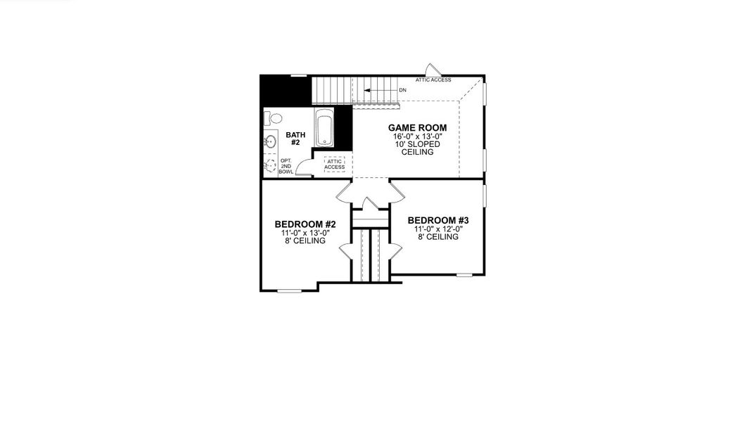 2D floor plan layout for the Barbosa by M/I Homes in Hallimore Ranch, Rosenberg, TX (Image 4).