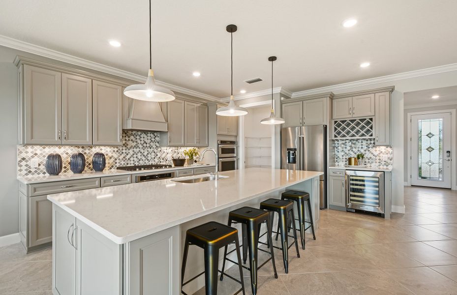 Kitchen with Large Center Island and Optional Ente