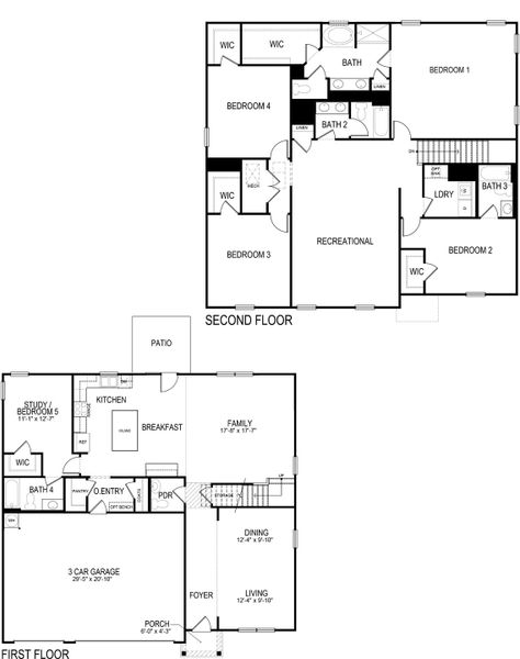 2D floor plan layout for the Mansfield by D.R. Horton in Hamptons at Riverwood South, Dallas, GA (Image 3). 2D floor plan layout for the Mansfield by D.R. Horton in Hamptons at Riverwood South, Dallas, GA (Image 3).
