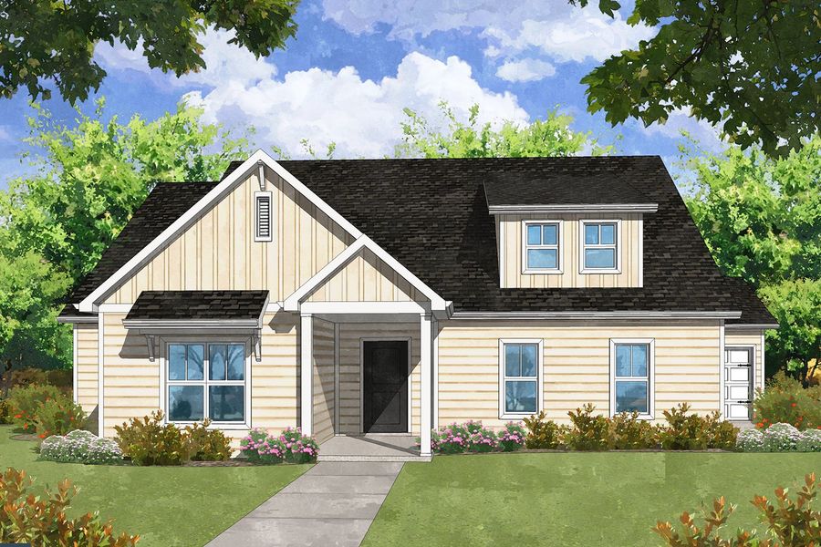 Front exterior of a new home in Central Estates, Summerville, SC, highlighting curb appeal (Image 23).