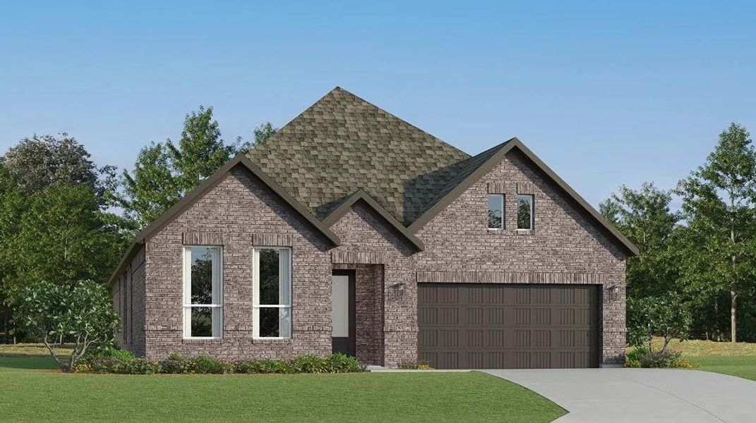 Front exterior of a new home in Cotton Brook, Hutto, TX, highlighting curb appeal (Image 18).