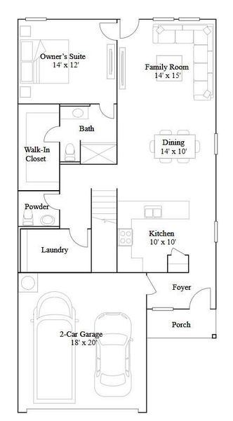 2D floor plan layout of this home in Chapel Run, Montgomery, TX (Image 3).