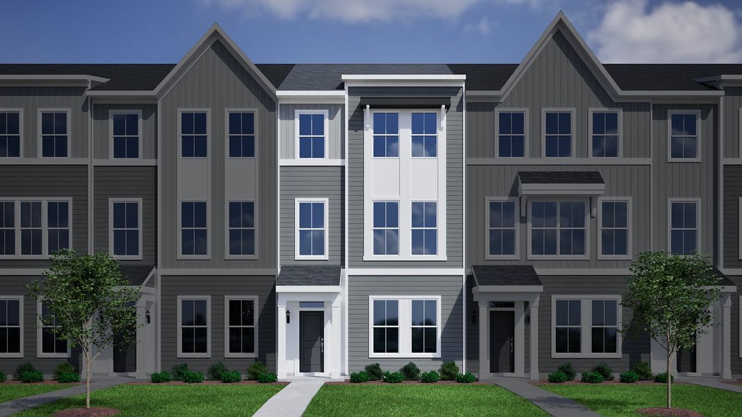 Representative exterior photo of a completed home built from the Corabell 3-Story 2-Car Garage - Vanguard Collection by Mungo Homes in Avenue One, Castle Hayne, NC (Image 2). Representative exterior photo of a completed home built from the Corabell 3-Story 2-Car Garage - Vanguard Collection by Mungo Homes in Avenue One, Castle Hayne, NC (Image 2).