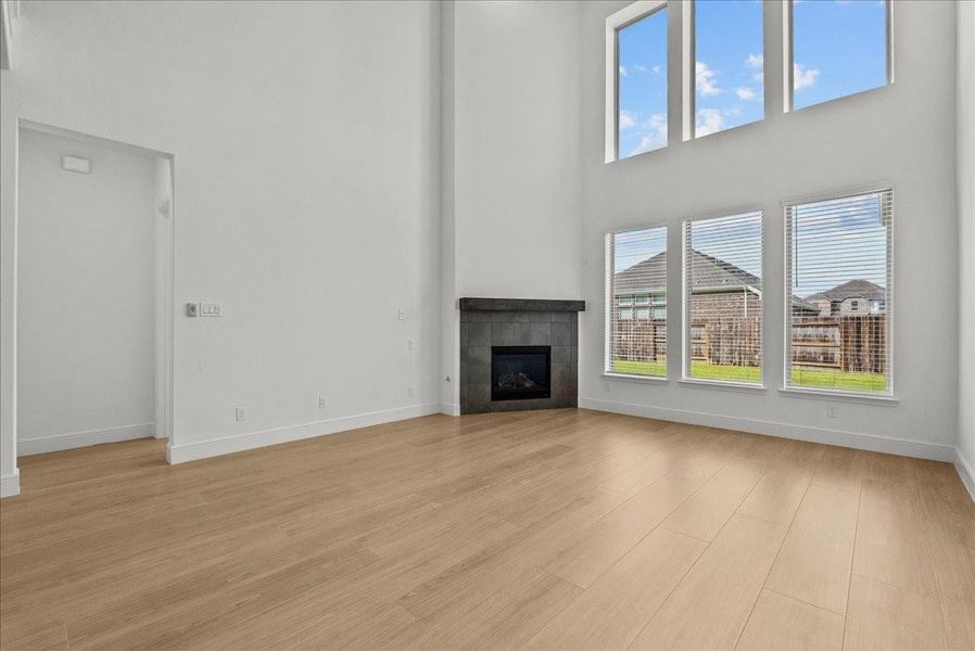 Family room with Gaslog Fireplace