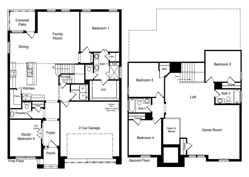 2D floor plan layout for the The Redrock by D.R. Horton in Viridian, Lubbock, TX (Image 3). 2D floor plan layout for the The Redrock by D.R. Horton in Viridian, Lubbock, TX (Image 3).