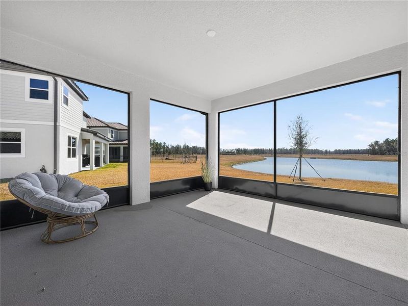 Exterior details and patio area of a home in Shortgrass at Two Rivers, Zephyrhills (Image 24).