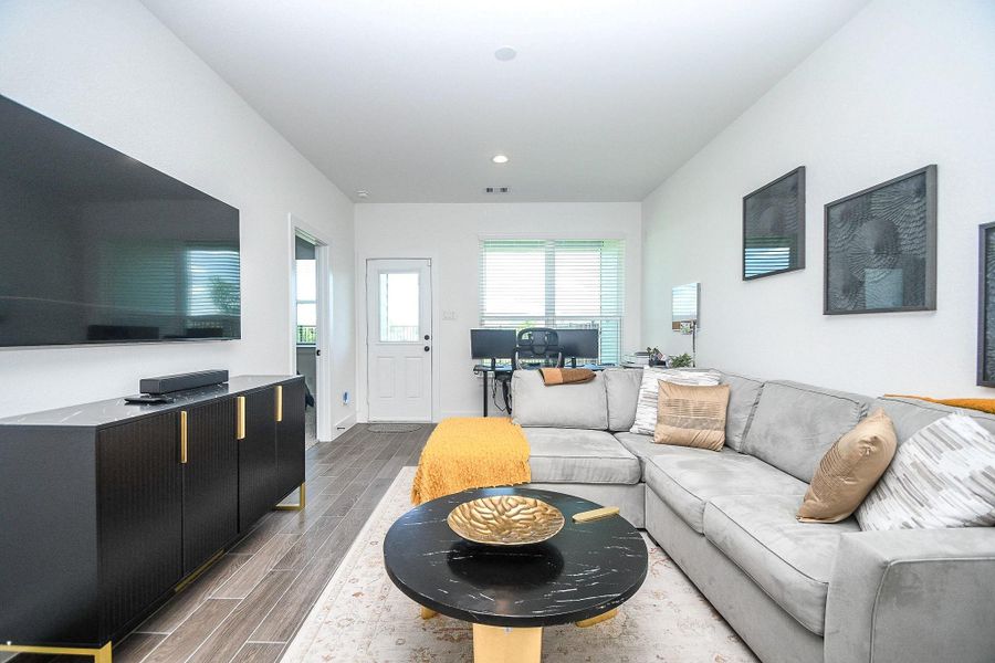 Furnished interior view inside a new home in Bridgeland 45's, Cypress (Image 6). Furnished interior view inside a new home in Bridgeland 45's, Cypress (Image 6).