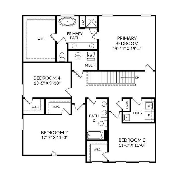 2D floor plan layout of this home in River Oaks, Locust Grove, GA (Image 4).