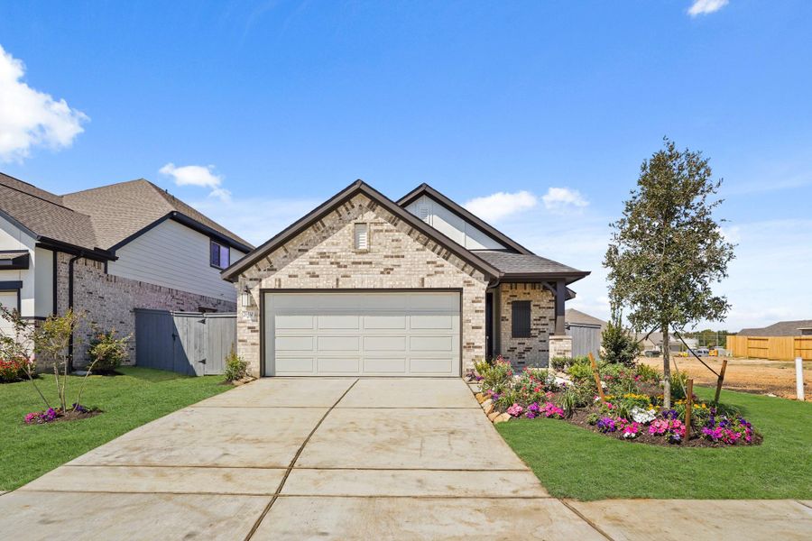 Front exterior of a new home in Jubilee, Hockley, TX, highlighting curb appeal (Image 19). Front exterior of a new home in Jubilee, Hockley, TX, highlighting curb appeal (Image 19).