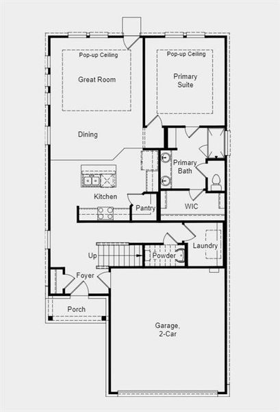 Structural options added:  12" pop-up ceilings at great room and primary suite.