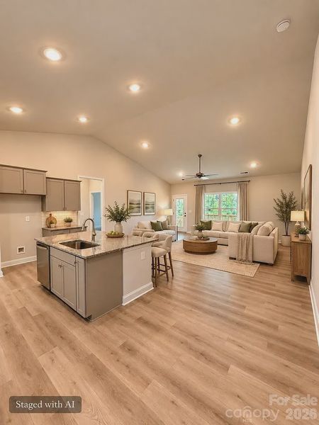 2913 Waterford Lane in Crystal Village. Built by Adams Homes - Affordable NC Home 2100 Square Feet - Living Room