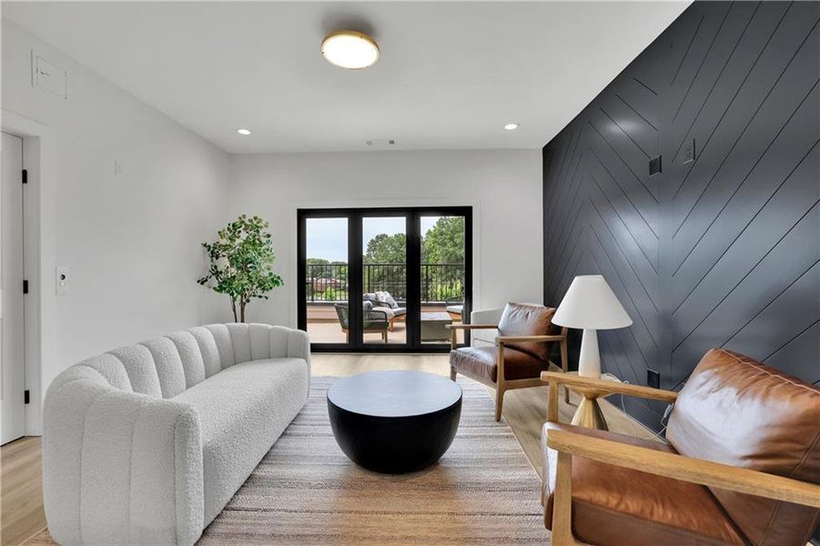 Furnished interior view inside a new home in Skyview On Broad, Sugar Hill (Image 40).