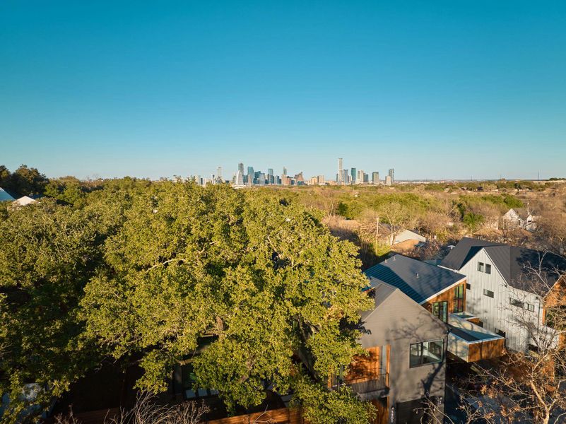 Aerial view of skyline