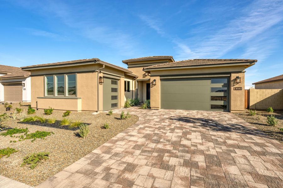 Representative exterior photo of a completed home built from the Gardenia Plan 5009 by Tri Pointe Homes in Abel Ranch, Goodyear, AZ (Image 17).