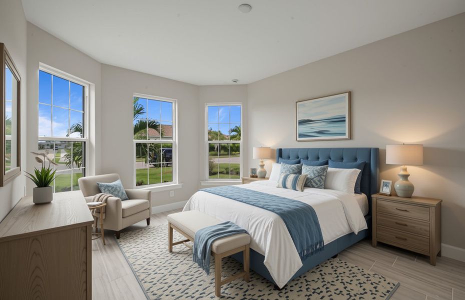 Furnished interior view inside a new home in Del Webb Oak Creek, North Fort Myers (Image 13).