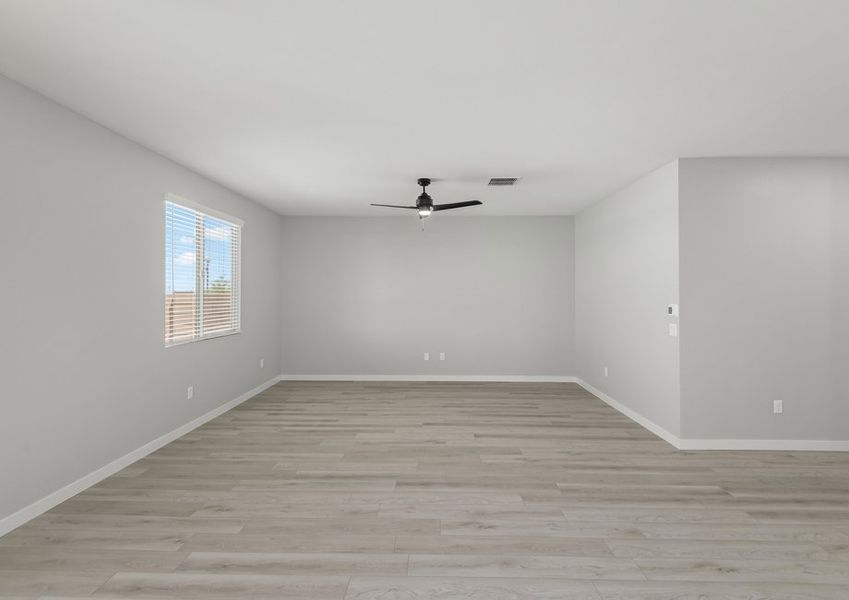 Enjoy a family movie night in the spacious living room.