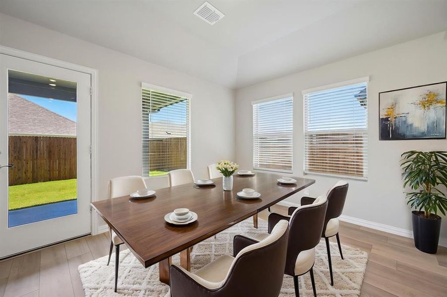 Furnished interior view inside a new home in Parks at Foster Crossing - Signature Series, Anna (Image 6). Furnished interior view inside a new home in Parks at Foster Crossing - Signature Series, Anna (Image 6).