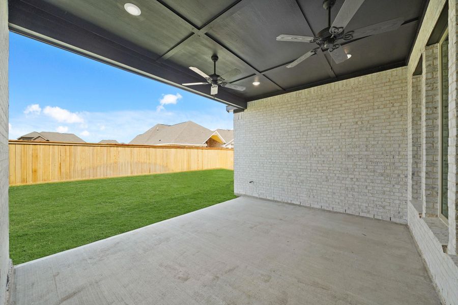 Exterior details and patio area of a home in Bridgeland 55', Cypress (Image 4).