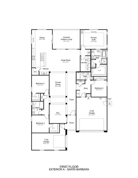 2D floor plan layout of this home in Ladera Trails, Queen Creek, AZ (Image 3). 2D floor plan layout of this home in Ladera Trails, Queen Creek, AZ (Image 3).