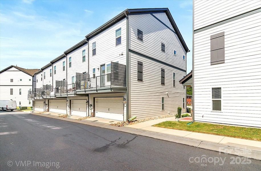 Rear exterior-2 car garage, end unit Rear exterior-2 car garage, end unit