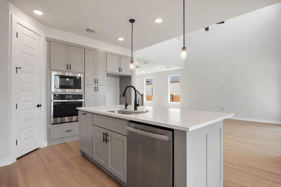 Furnished interior view inside a new home in Terrace Collection at Heritage, Dripping Springs (Image 6). Furnished interior view inside a new home in Terrace Collection at Heritage, Dripping Springs (Image 6).