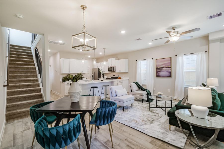 Photos are sample images from a previously built home with the same floor plan. Finishes and fixtures in the current home have been upgraded and may vary.