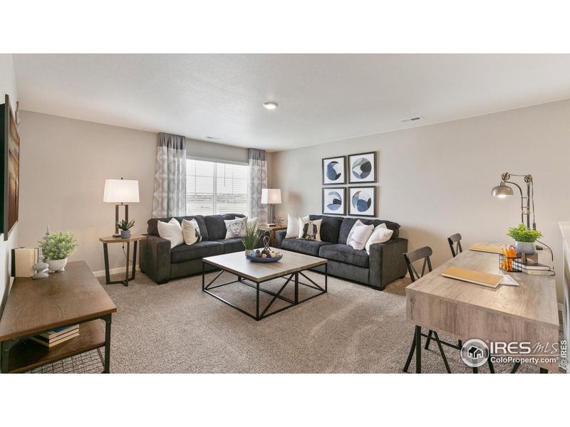 Furnished interior view inside a new home in Fossil Creek Ranch, Windsor (Image 23). Furnished interior view inside a new home in Fossil Creek Ranch, Windsor (Image 23).