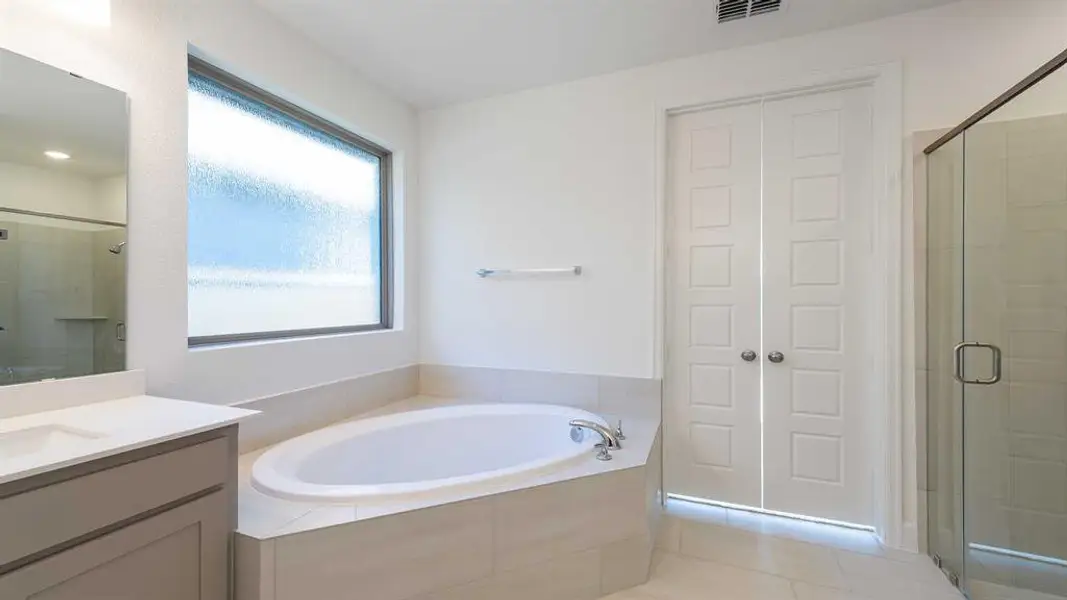 Furnished interior view inside a new home in Devonshire - Reserve 45', Forney (Image 9). Furnished interior view inside a new home in Devonshire - Reserve 45', Forney (Image 9).