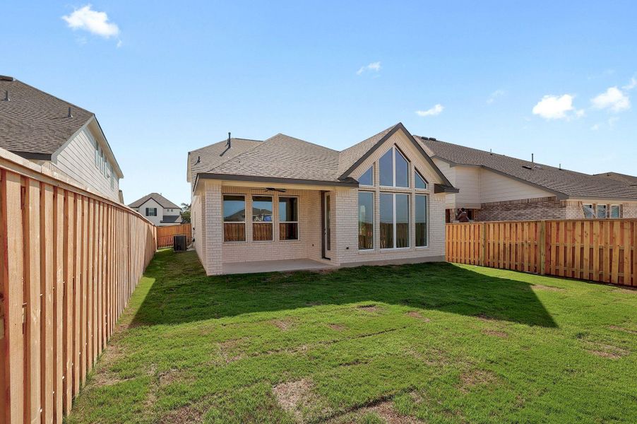 Exterior details and patio area of a home in Parmer Ranch - 40', Georgetown (Image 3). Exterior details and patio area of a home in Parmer Ranch - 40', Georgetown (Image 3).