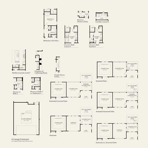 2D floor plan layout for the Prestige by Del Webb in Del Webb Carolina Ridge, Midland, NC (Image 5).