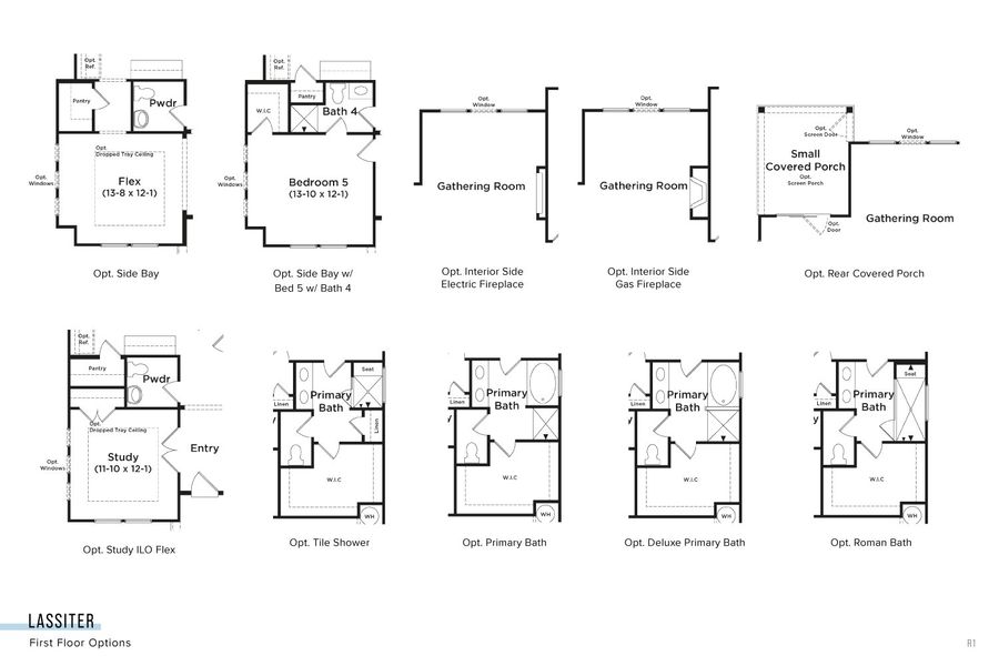2D floor plan layout for the Lassiter by DRB Homes in Bellerose, Gibsonville, NC (Image 5).