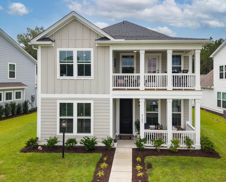 Front exterior of a new home in Twin Lakes, Johns Island, SC, highlighting curb appeal (Image 25).