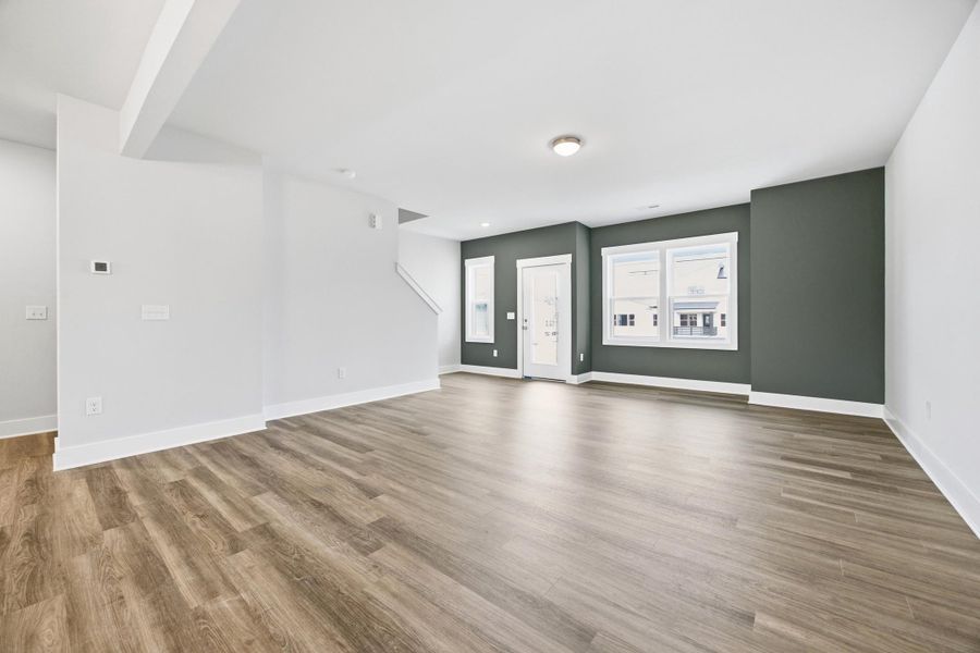 Representative unfurnished interior of a home built from the Bluebird by Garman Homes in Allen Park, Raleigh (Image 18). Representative unfurnished interior of a home built from the Bluebird by Garman Homes in Allen Park, Raleigh (Image 18).