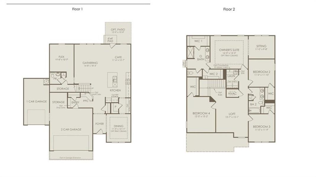 2D floor plan layout of this home in Ashworth Estates, Powder Springs, GA (Image 2).