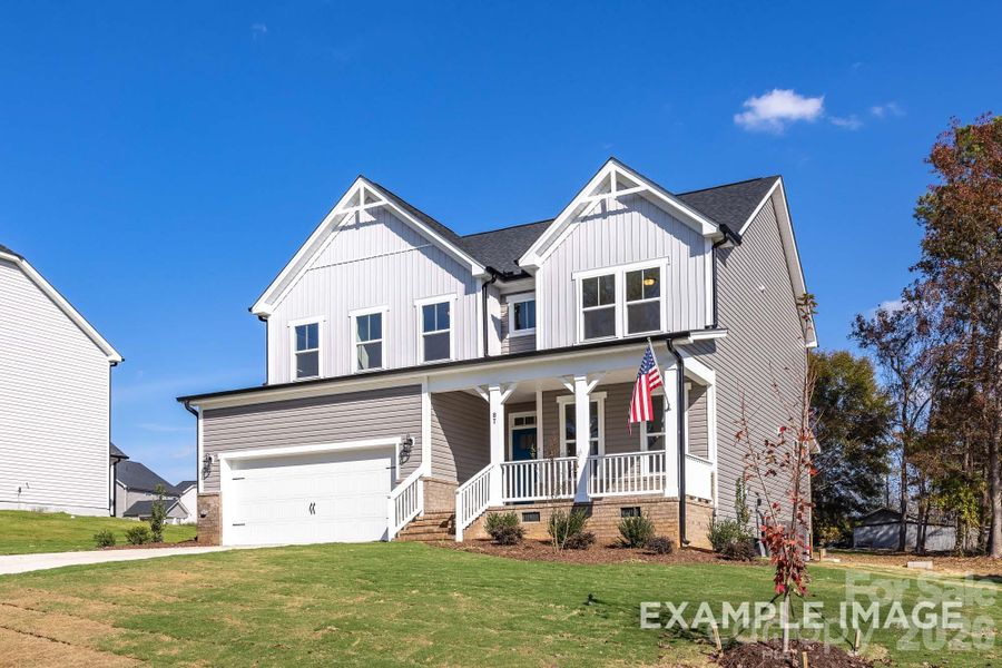 Front exterior of a new home in Windgate, Mooresville, NC, highlighting curb appeal (Image 18).