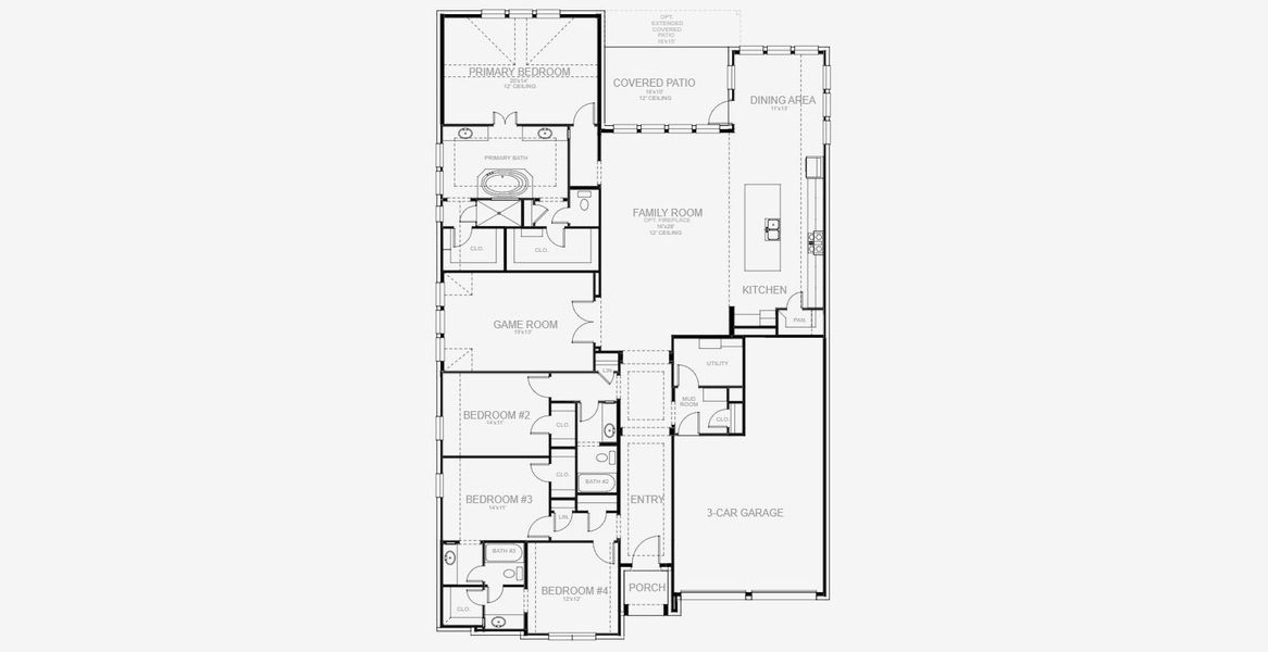 2D floor plan layout for the 2994W by Perry Homes in Sienna 60', Missouri City, TX (Image 3). 2D floor plan layout for the 2994W by Perry Homes in Sienna 60', Missouri City, TX (Image 3).