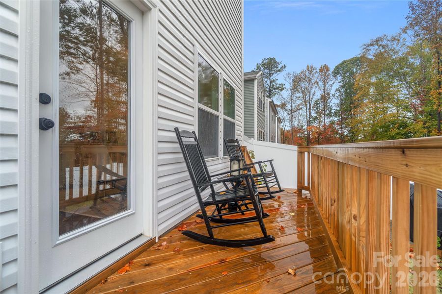 Exterior details and patio area of a home in Aubreywood, Charlotte (Image 4).