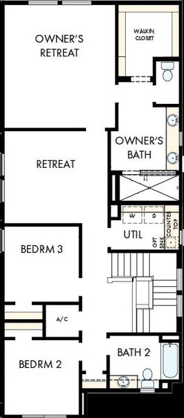 2D floor plan layout of this home in Laureate Park at Lake Nona - Garden Series, Orlando, FL (Image 3).