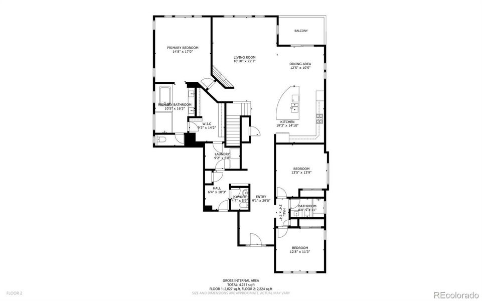 2D floor plan layout of this home in , Colorado Springs, CO (Image 3).