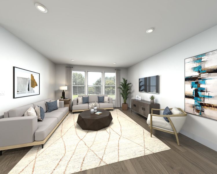 Spend family movie nights in the spacious great room.