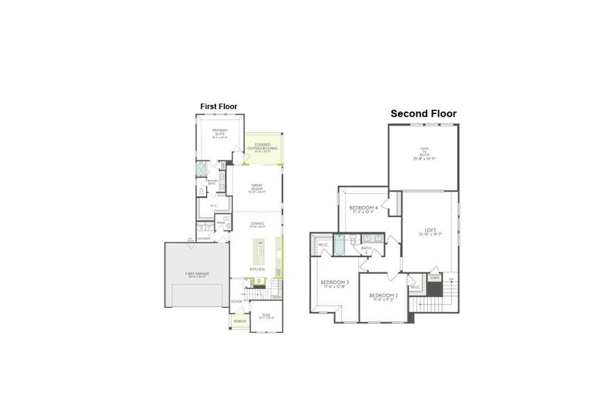 2D floor plan layout of this home in Union Park, Little Elm, TX (Image 3). 2D floor plan layout of this home in Union Park, Little Elm, TX (Image 3).