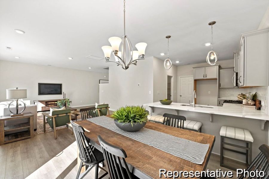 Furnished interior view inside a new home in White Oak Creek Crossing, Angier (Image 4). Furnished interior view inside a new home in White Oak Creek Crossing, Angier (Image 4).