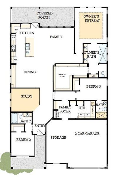 2D floor plan layout of this home in Encore at Streamside - Tradition Series, Waxhaw, NC (Image 5).
