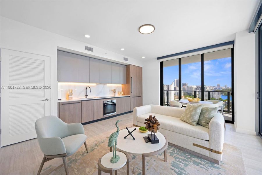 Furnished interior view inside a new home in , Miami Beach (Image 11).