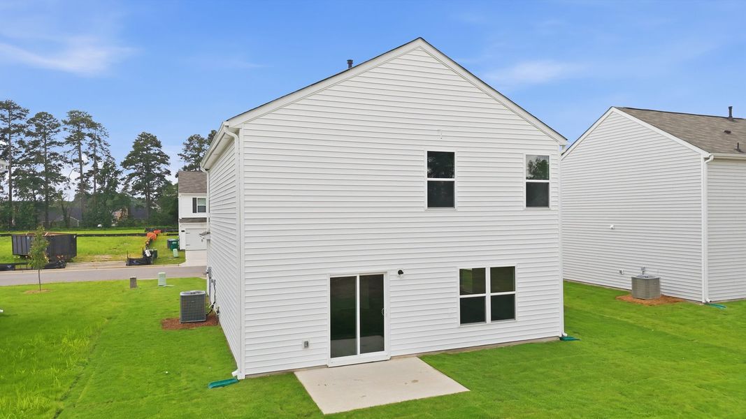 Exterior details and patio area of a home in Jetstream Park, Wilson (Image 22).