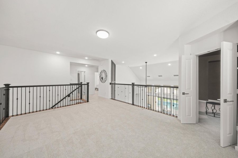 This bright and versatile game room with direct access to the media room is well-suited for recreation, lounging or flexible use. Straight ahead leads you to two bedrooms with ensuite baths.