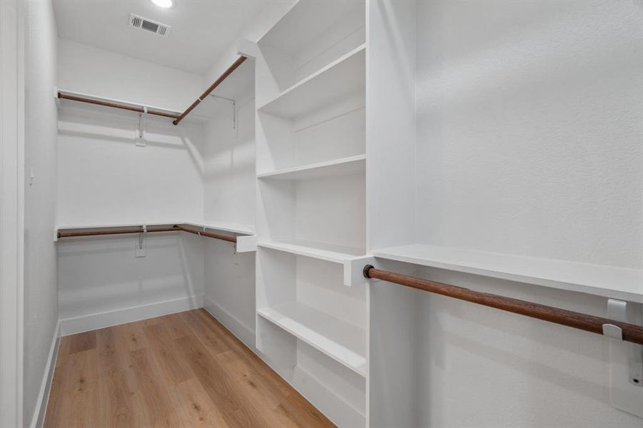 Spacious closet featuring light wood finished floors