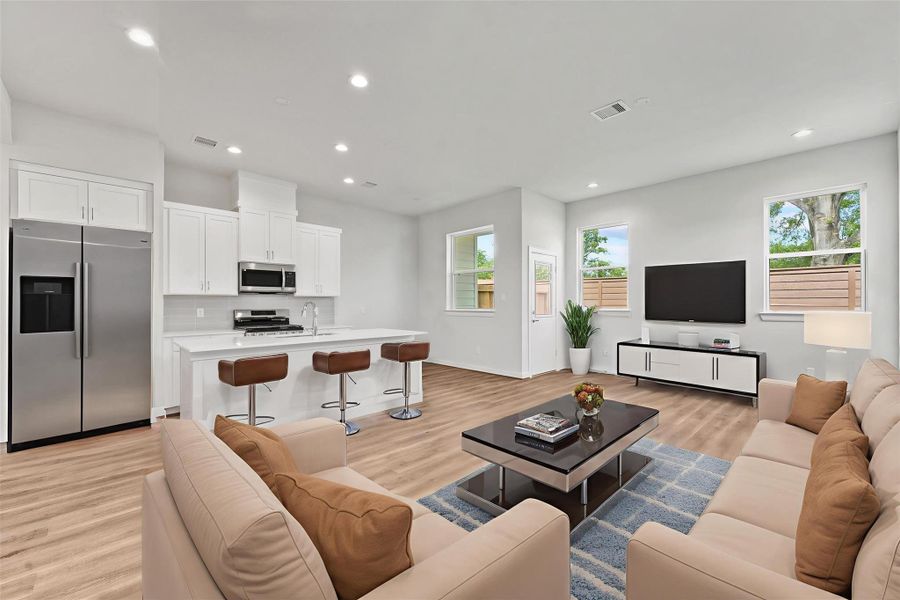 Furnished interior in a model home at Shiloh Reserve in Houston (Image 8). Furnished interior in a model home at Shiloh Reserve in Houston (Image 8).